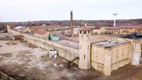 aerial of the derelict and abandoned joliet prison or jail a historic site since construction in the 1880s 12