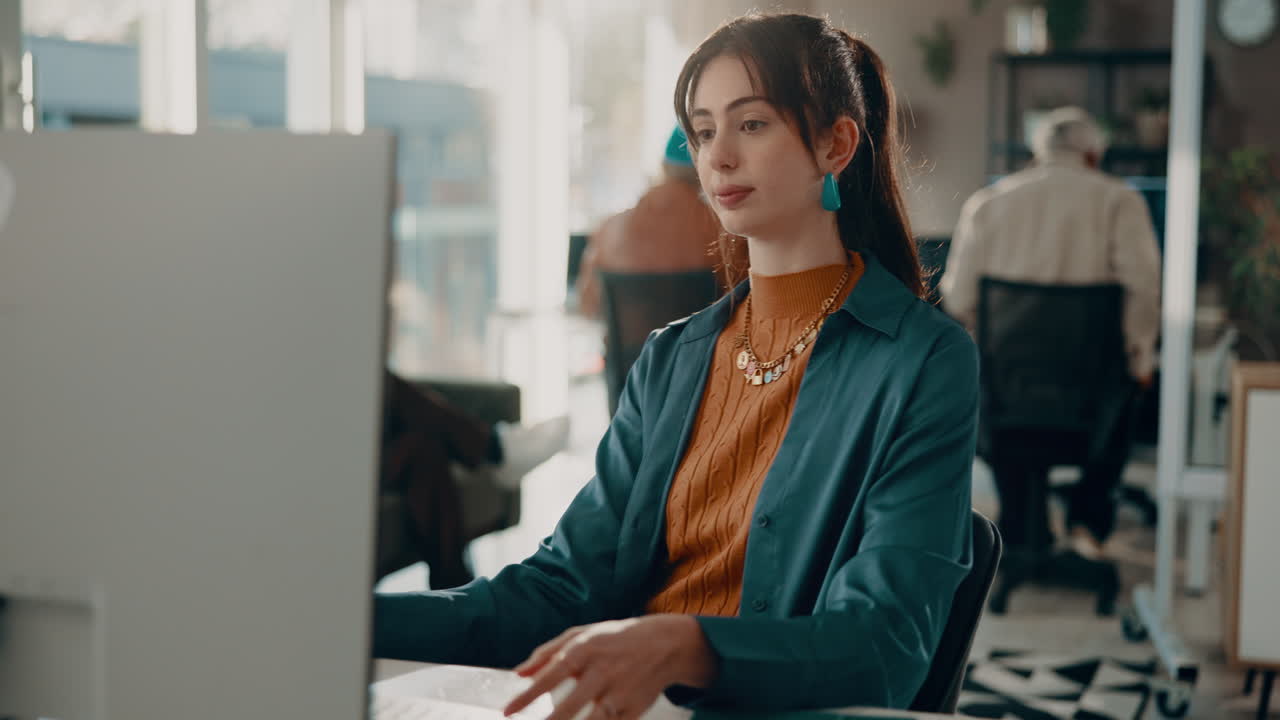 A woman in a modern office