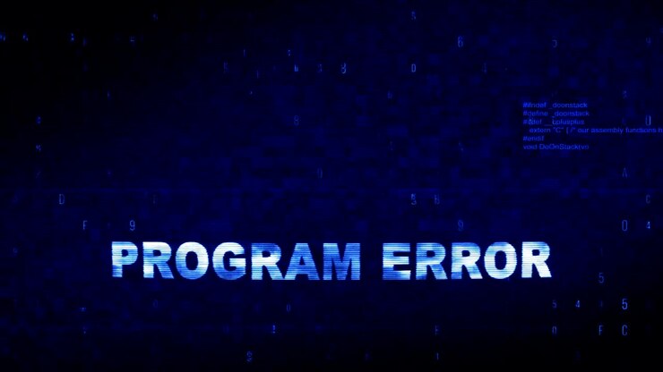 Program Error Text Digital Noise Twitch Glitch Distortion Effect Error Animation.