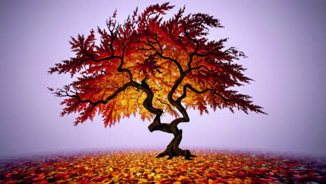 vibrant autumn tree in a dreamlike landscape
