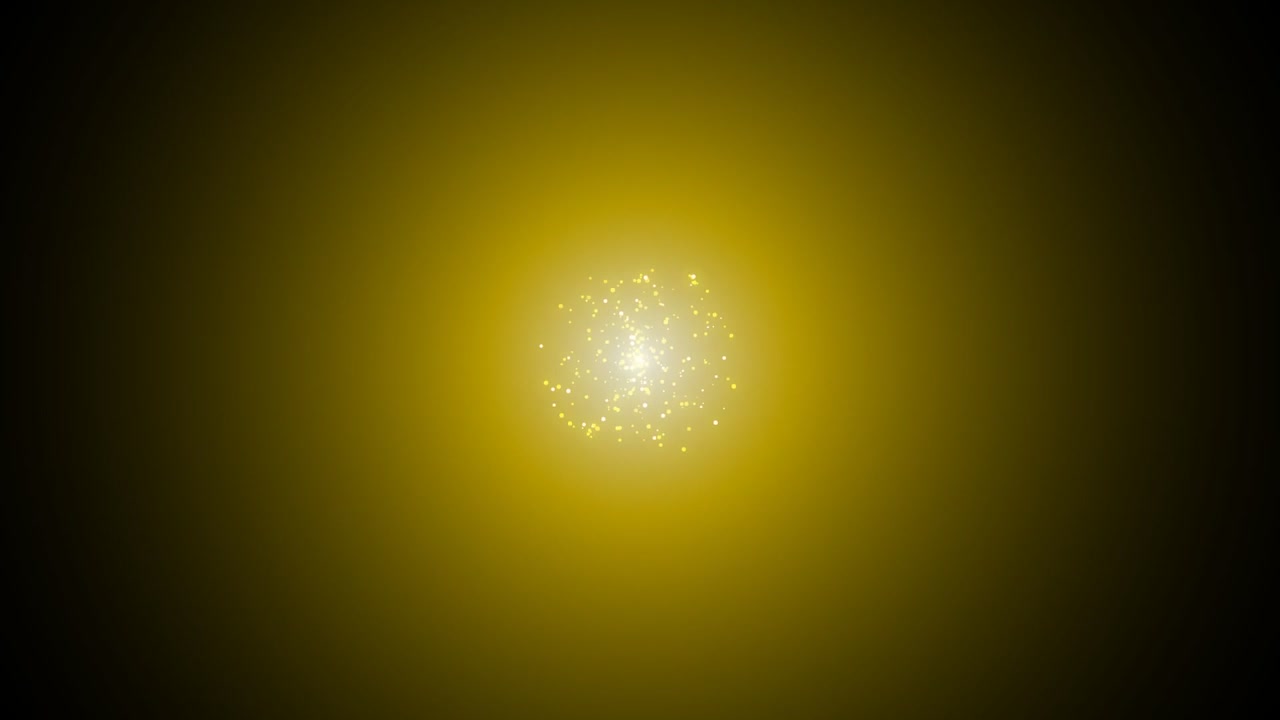Particelle dorate astratte pulsanti su uno sfondo scuro