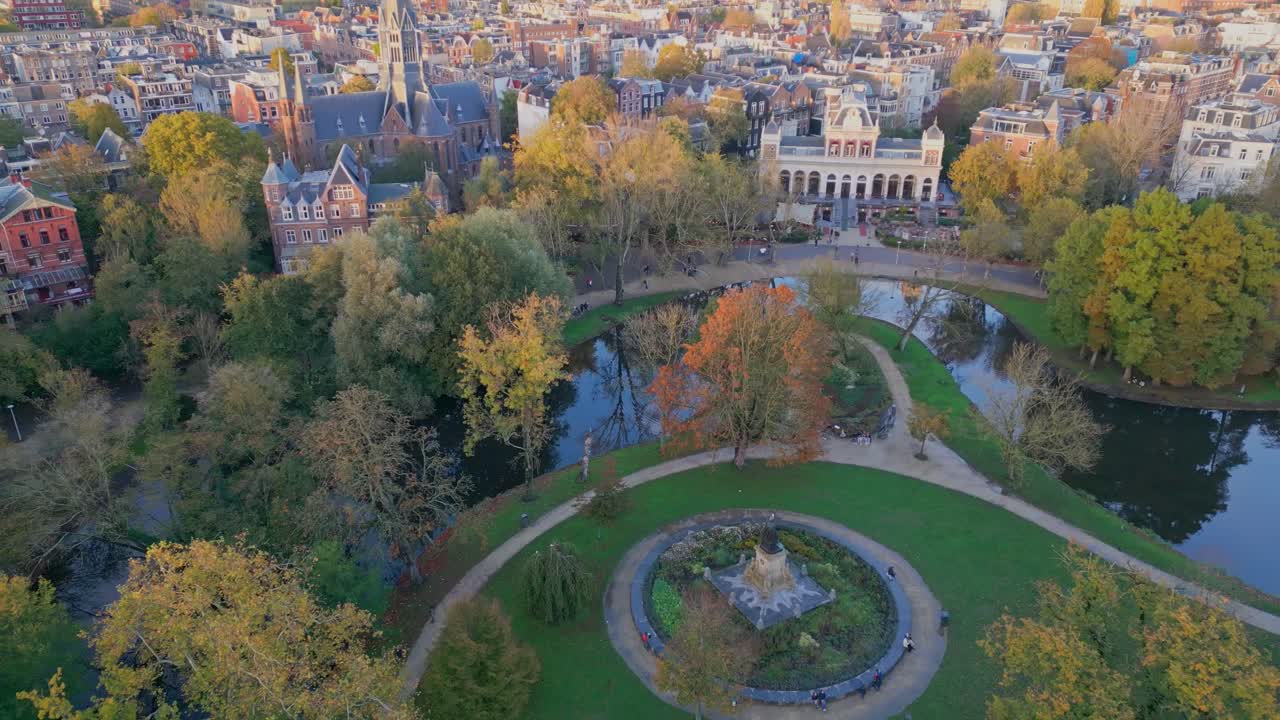 암스테르담의 유명한 폰델 공원, 항공 뷰
