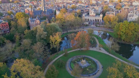 voldelpark famous park in amsterdam, aerial view