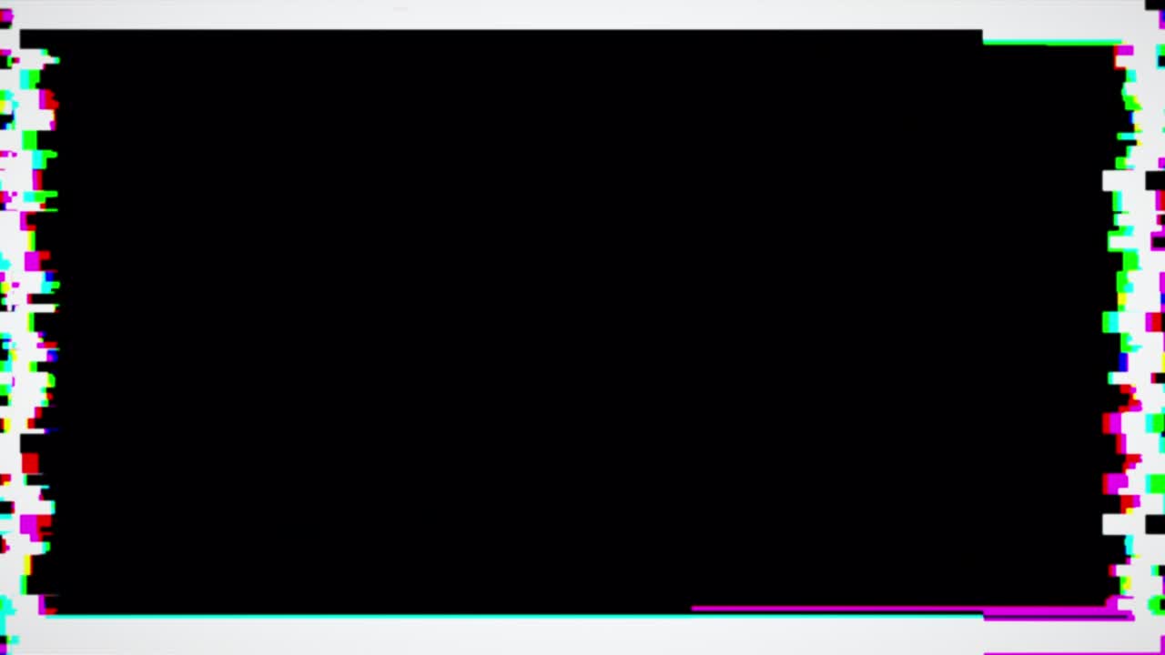 animación de borde blanco y rgb en un fondo negro