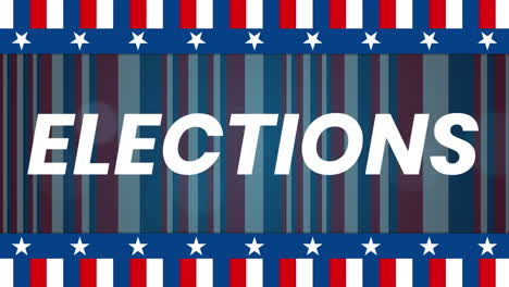 animation of red, white and blue stripes opening up, showing word elections.