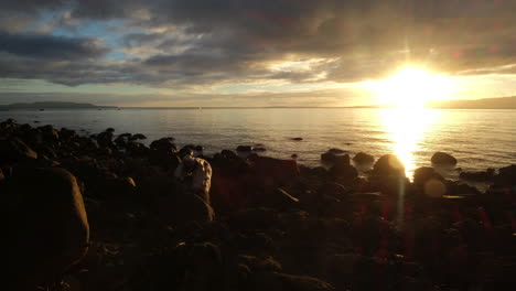 inspiring sunrise by the beach with no people