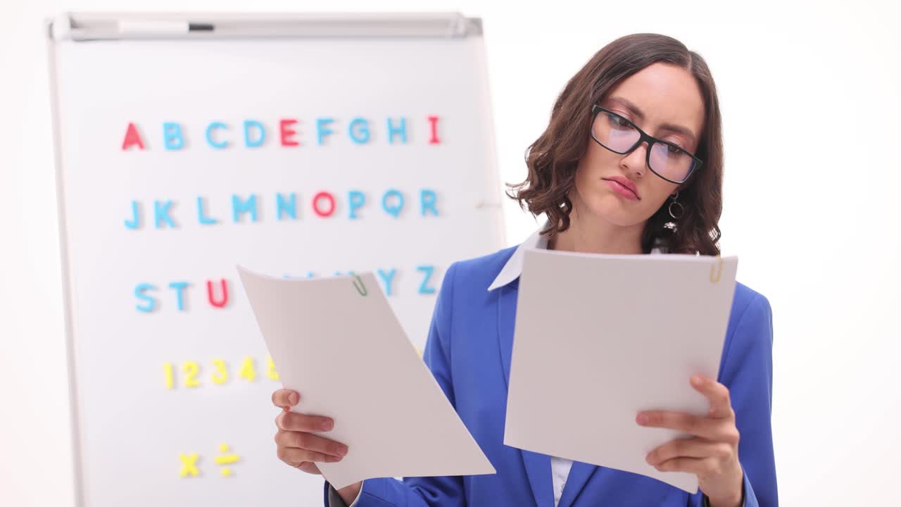 A teacher in a classroom setting