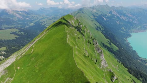 Hardergrat Trail iconic knife-edge ridge cutting through breathtaking Swiss Alps