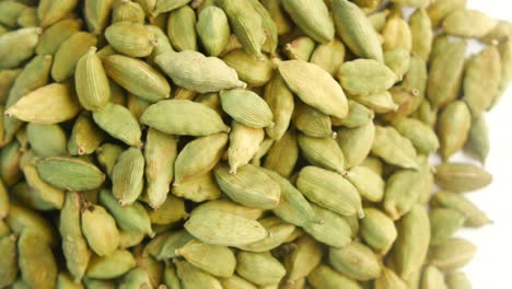 close up of green cardamom pods