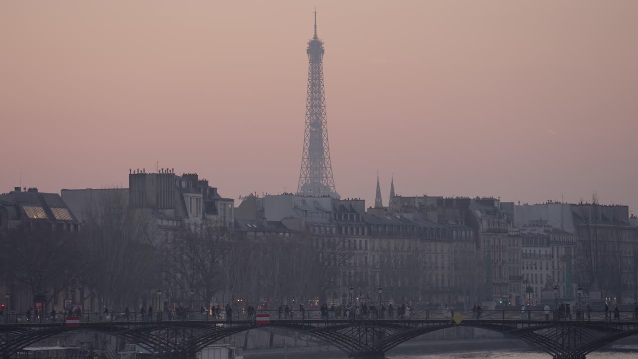 Eiffel Tower in Paris at Dusk