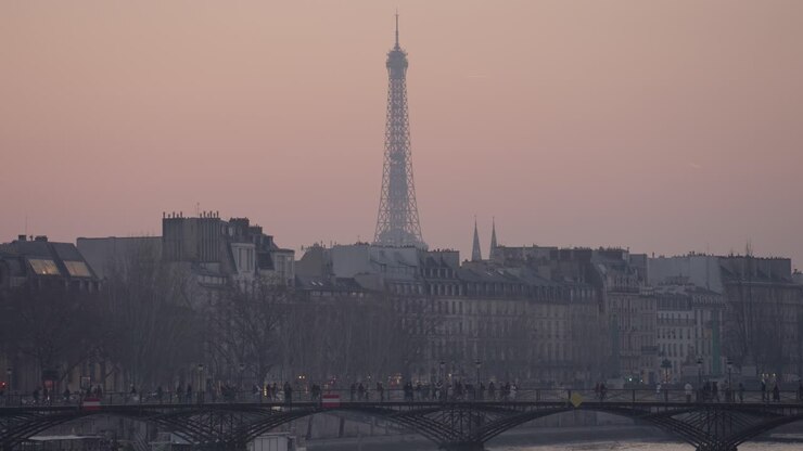 Eiffel Tower in Paris at Dusk