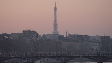 Eiffel Tower in Paris at Dusk