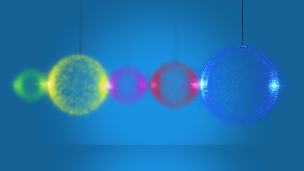 animación de decoraciones navideñas sobre un fondo azul