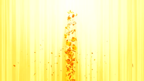 vortex from yellow leaves. spiral shiny particle of seasonal leaves. dancing leaf. colorful nature tunnel loop animation.