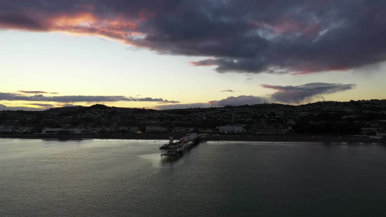 paignton 부두 선셋 데본 영국