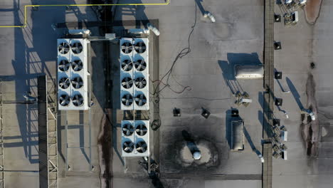 industrial airconditioning on top of an office building