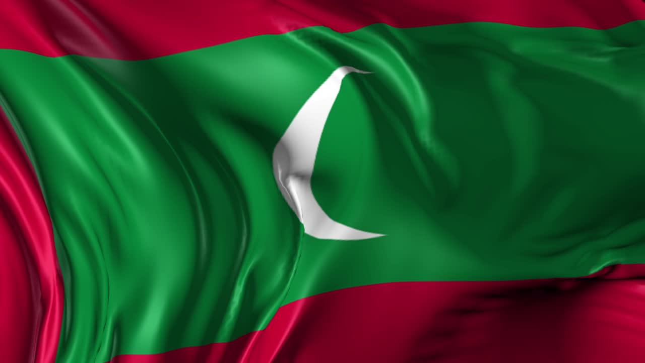 Animasi 3D indah Bendera Maladewa dalam mode loop