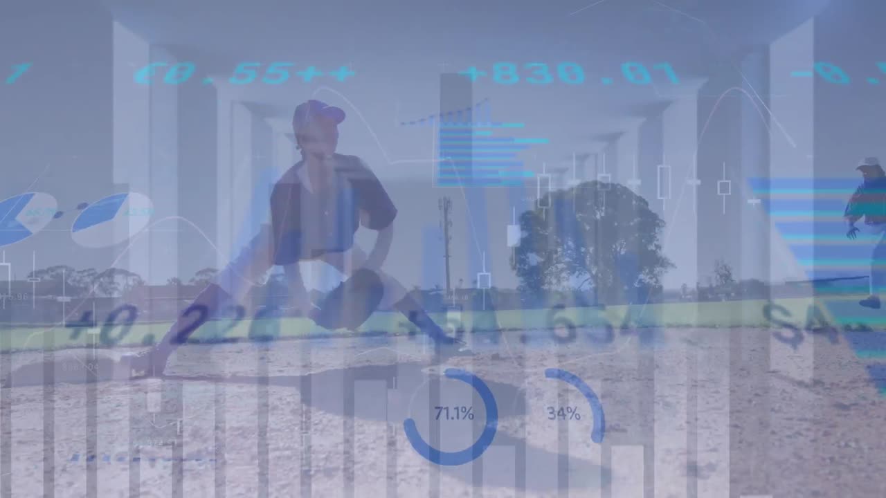 animación del procesamiento de datos sobre diversos jugadores de béisbol