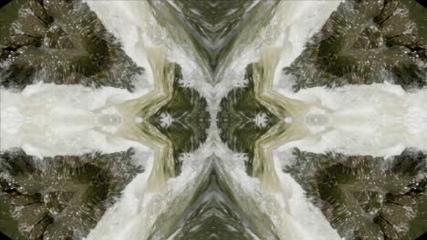 Kaleidoscope-from-Nature-Shots,-Wissahickon-Creek