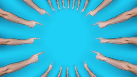 various people hands move into middle with index fingers