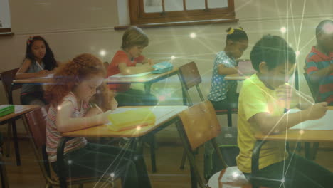 animación de las conexiones entre clases de alumnos diversos durante las clases