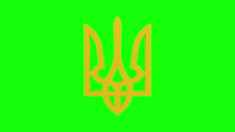 national emblem ukraine on green background. isolated 3d render