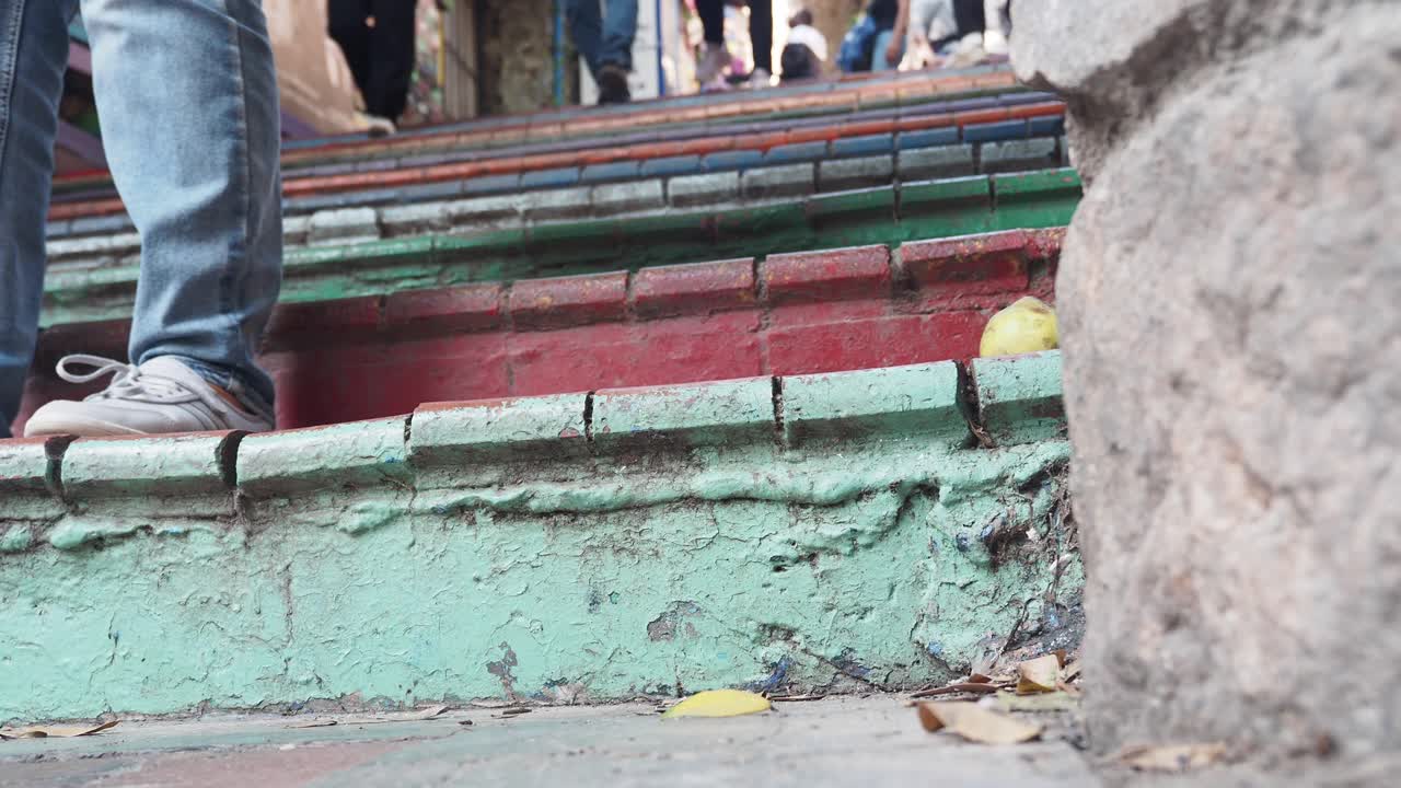 Colorful Painted Steps in an Urban Setting