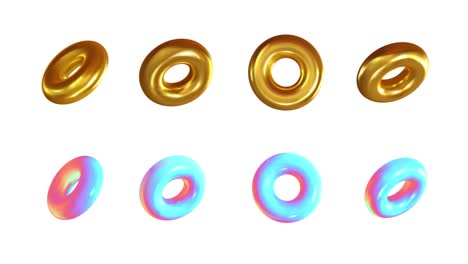 3d render, abstract design round the donut, torus,