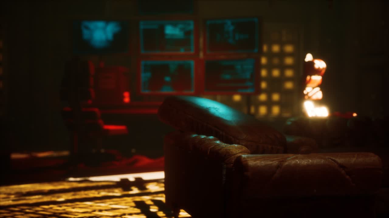 fi 네온 조명과 함께 미래형 인테리어