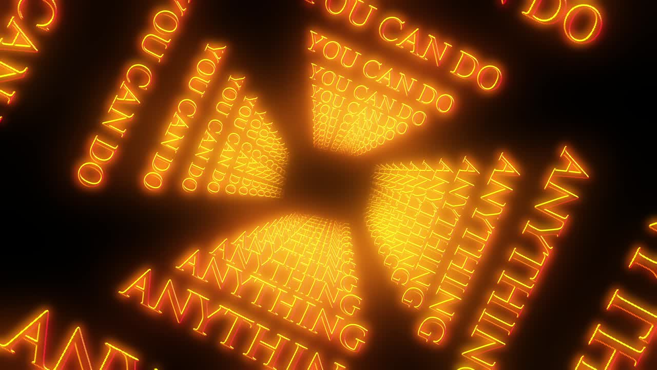 노란색 황금 광선으로 동기 부여 회전 텍스트 애니메이션을 무엇이든 할 수 있습니다.