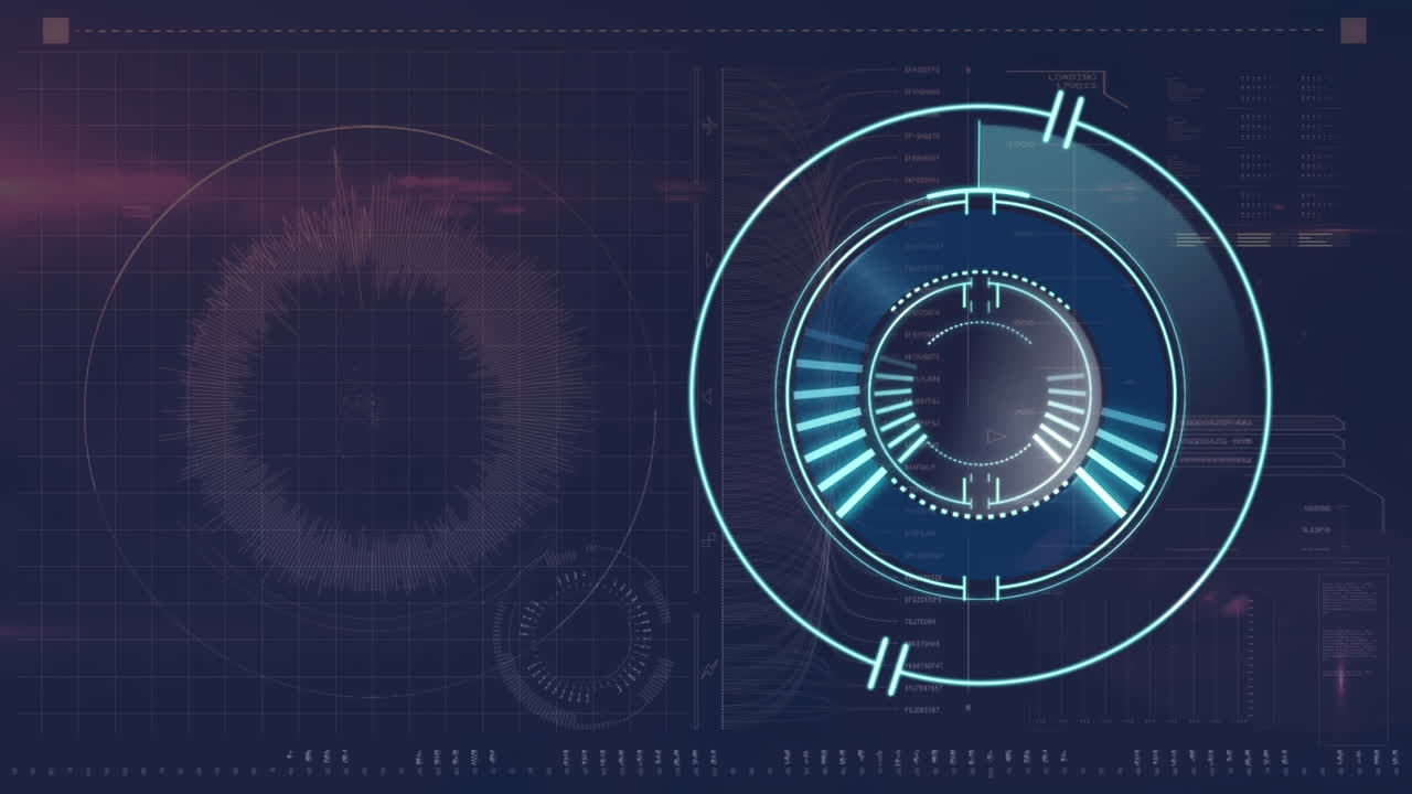 animación del alcance del escaneo y el procesamiento de datos sobre el mapa en el fondo de la marina