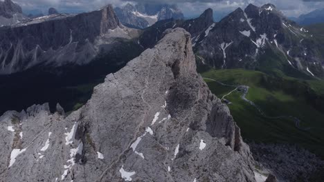 aerial panorama of italian alps