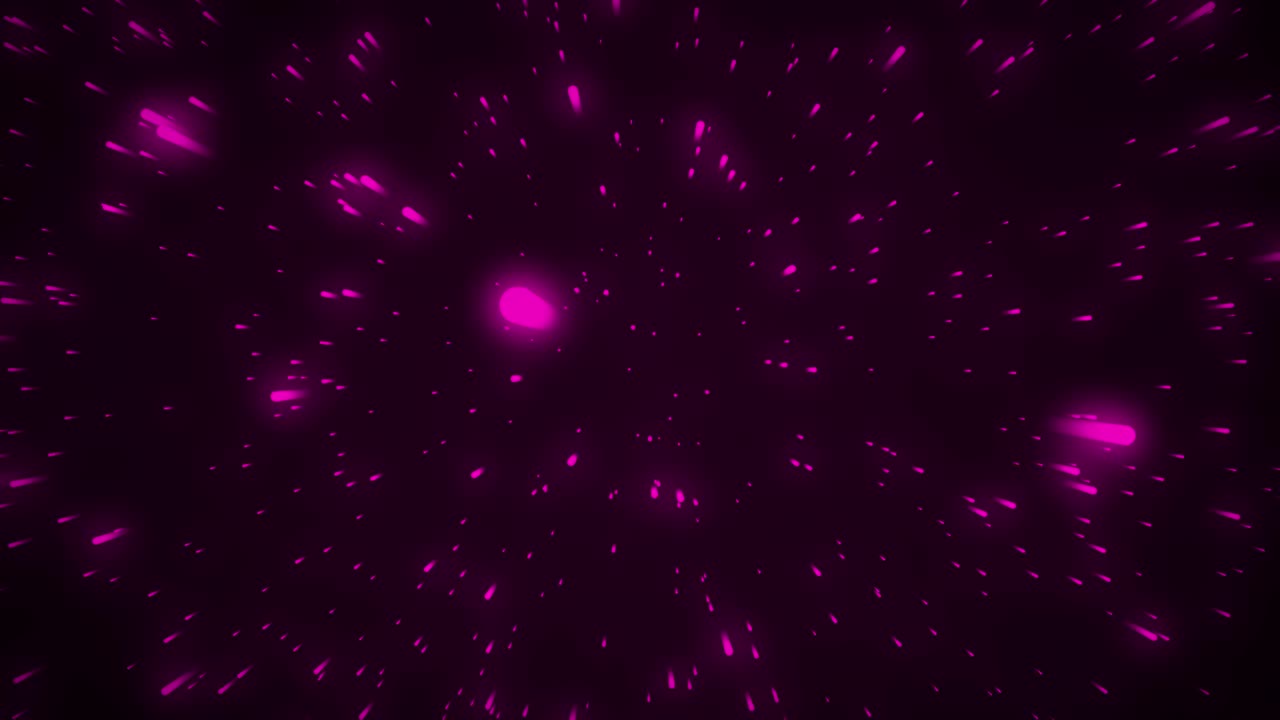 Neon stars racing and zooming through space universe galaxy astronomy 3D animation on gradient background vibrant abstract dynamic digital motion pink magenta