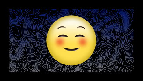animación del icono de emoji en un fondo con patrones