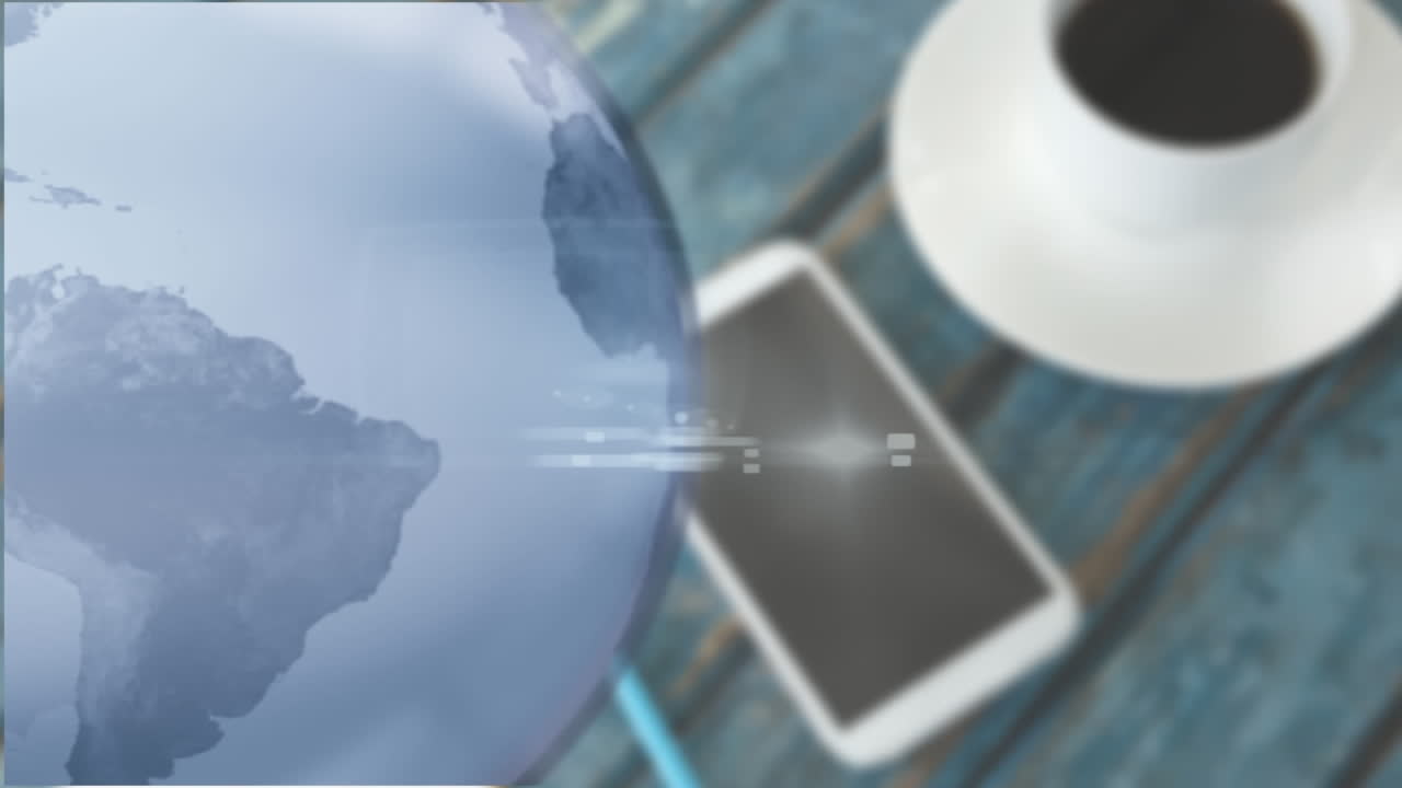 animación del globo girando en la parte delantera del teléfono