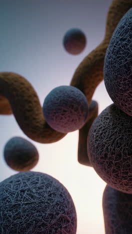 abstract microscopic textured spheres and organic forms