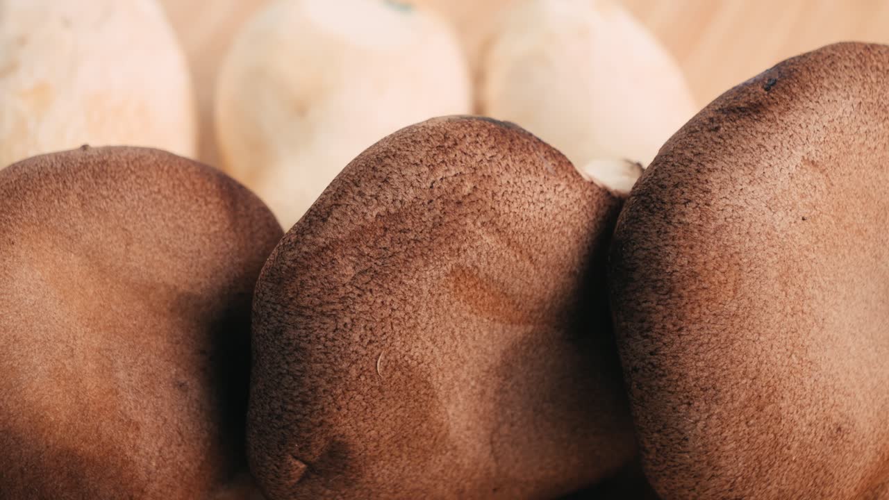 Close-up of Brown Mushrooms
