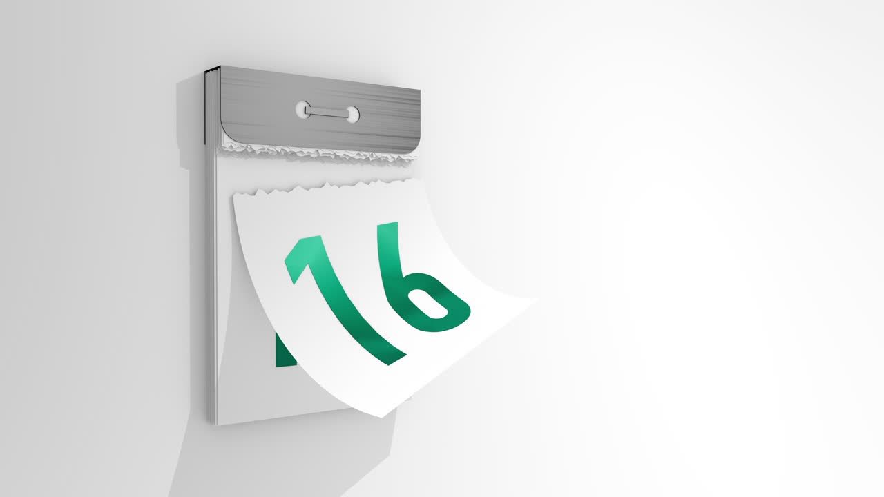 calendario desgarrado desde el primero hasta el número treinta y uno. representación 3d, ilustración 3d.