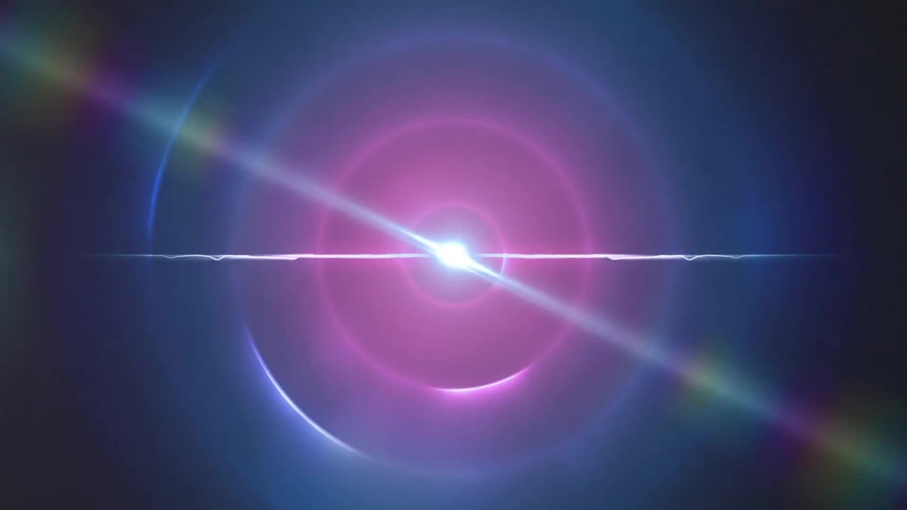 Animation of glowing light trails moving on seamless loop on dark background