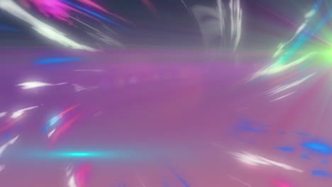 Animation-of-light-trails-and-spots-on-purple-background