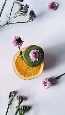 floral arrangement with fruit