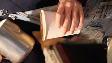 barista preparing a latte