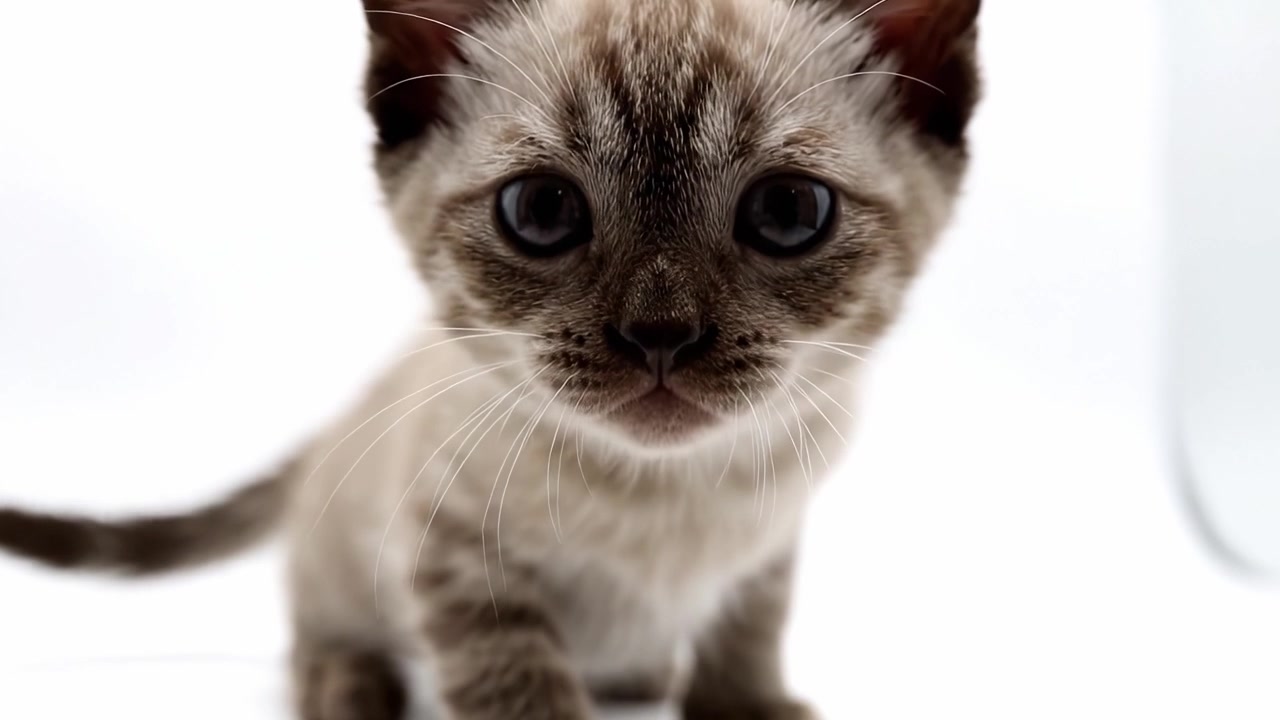 Adorabile Gattino Giocoso Posa in Modo Accattivante su uno Sfondo Bianco Pulito, Mettendo in Mostra la Sua Bellissima Pelliccia Tigrata e l'Enorme Curiosità in Ogni Scatto