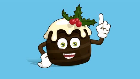 cartoon christmas cake think and idea with face animation alpha matte