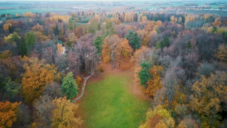 eleja manor park and tea house in autumn