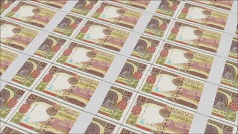 50 syrian pound banknotes printed by a money press