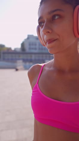 woman enjoying workout outdoors