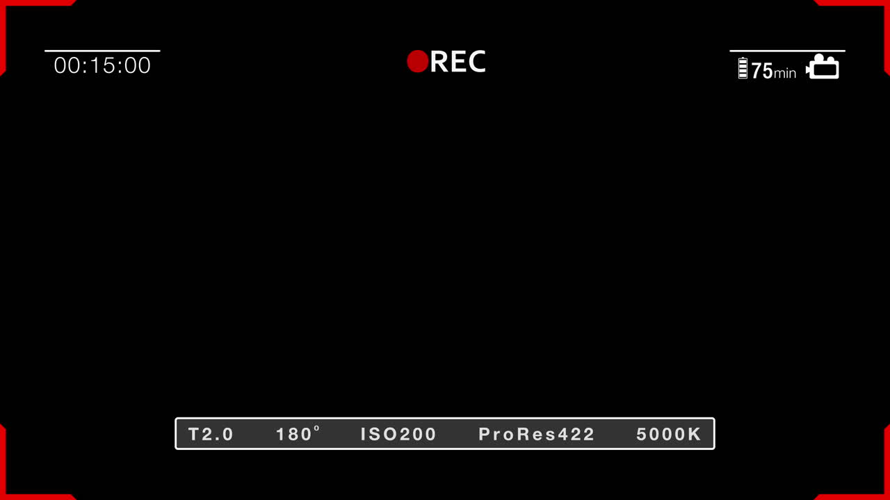 Camera Recording Interface Overlay with Timecode and Settings