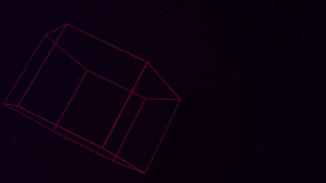 cubos geométricos abstractos en el espacio oscuro con brillos de mosca