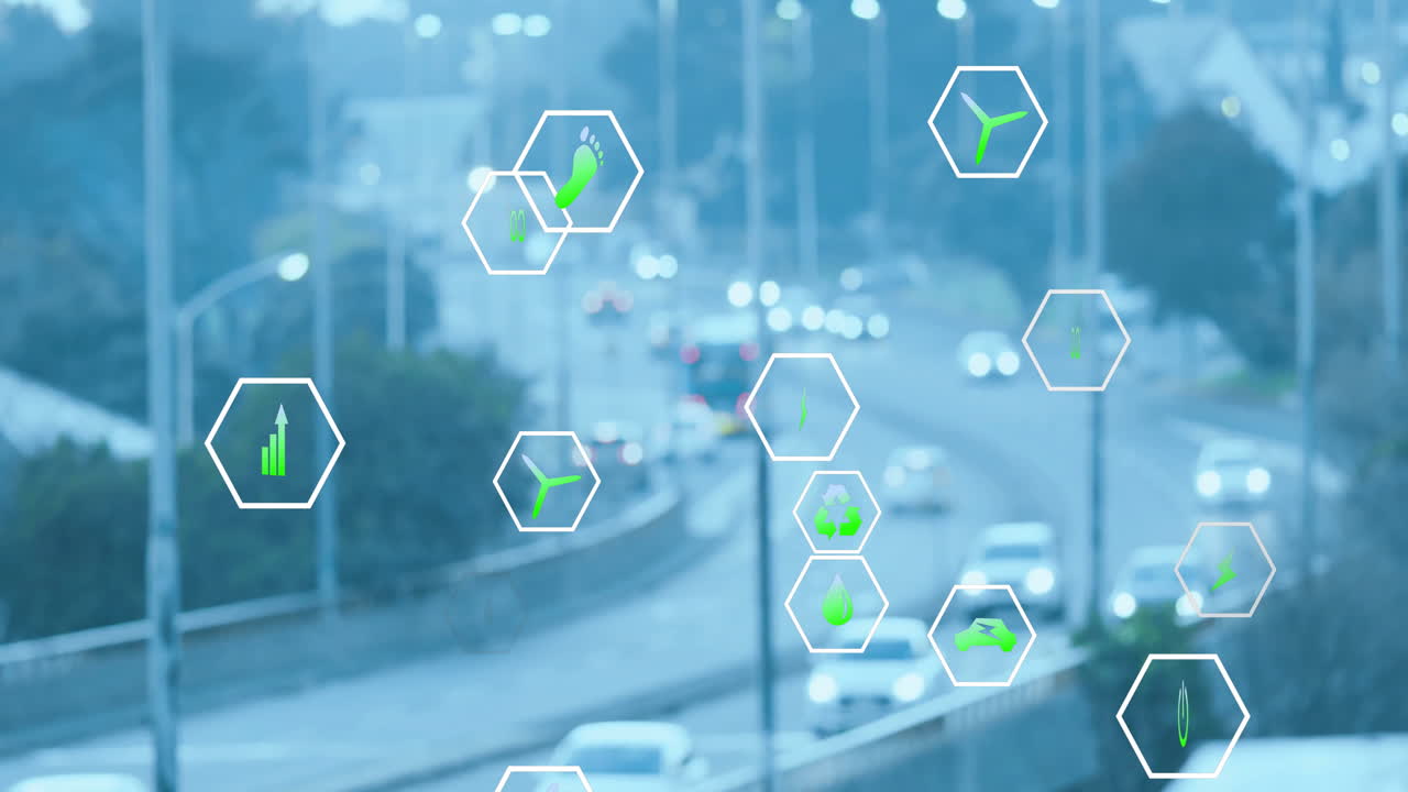 도시 상의 생태 아이콘 네트워크의 애니메이션